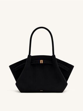 JW PEI Black Suede Medium Structured Tote Bag
